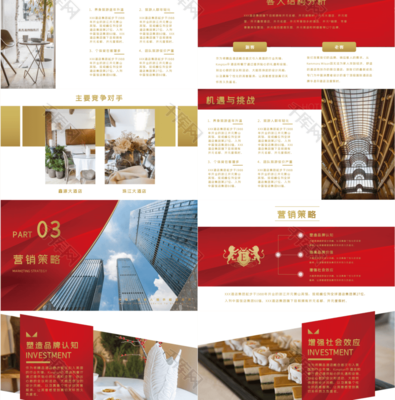 紅金大氣商務(wù)酒店營銷策劃方案PPT模板